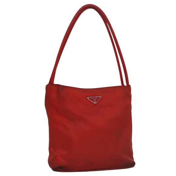 PRADA Shoulder Bag Nylon Red Auth 109708 - Picture 1 of 15